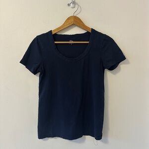 J. Crew Vintage Cotton Navy Blue Scoop Neck Short Sleeve T-Shirt | Size Small